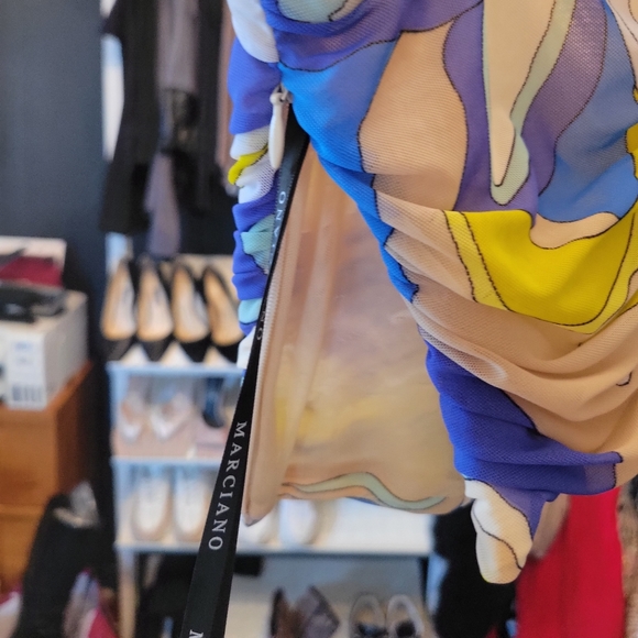 Mesh Crop Top Bustier with straps-Mixed blue-Marciano - Picture 4 of 6